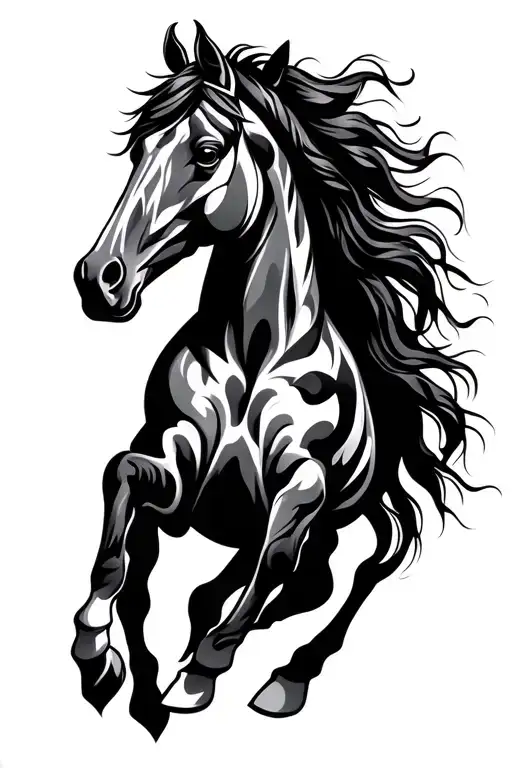 Rearing Tribal Horse