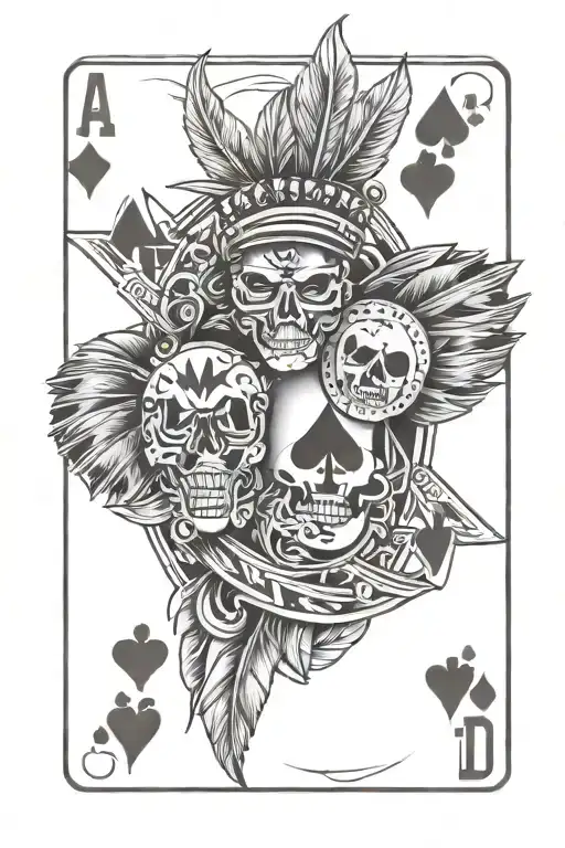 Native And Ace Cards Arranged