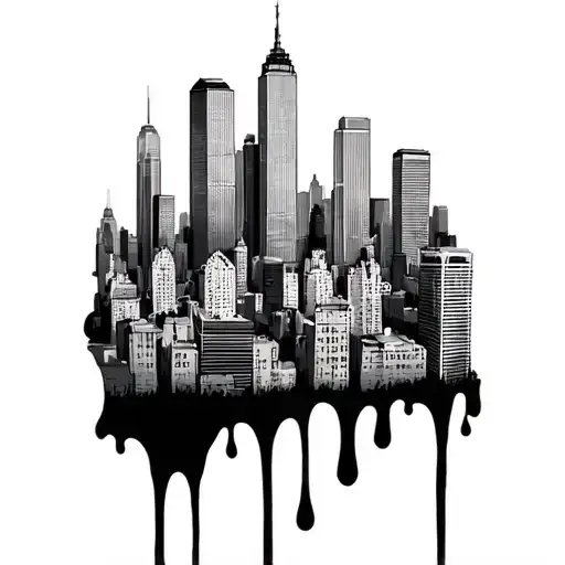 C5 With Chicago Skyline At The Bottom With Dripping Affect