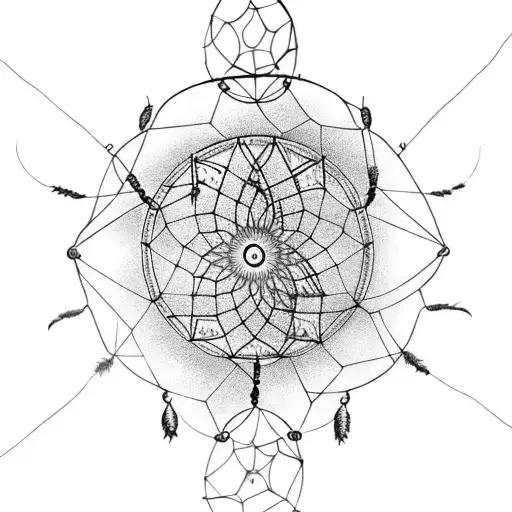 A Mystical Dreamcatcher Emerging From A Lotus Flower