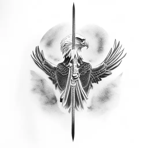 Bald Eagle Holding A Police Baton In Its Talons