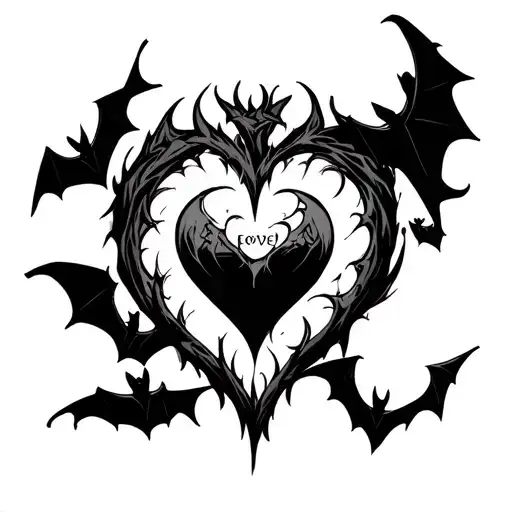 Gaara Love Symbol Surrounded By Bats