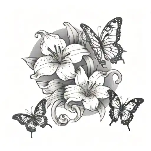 Semi Colon Butterfly And Lily Flower And Lil Peep Star Shopping