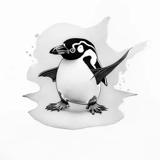 Penquin And A Flying Bat