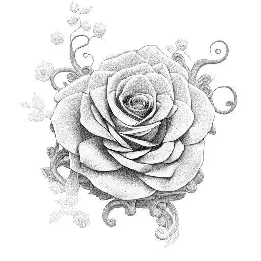 A Delicate Vine Of Flowers Wrapping Around The Client's Birthday And Death Date