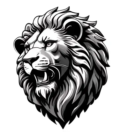 Lion Face On Stone Carving