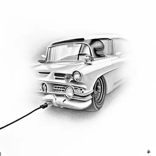 Classic Car With A Wire Background