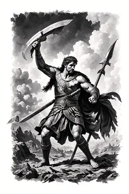 Roman Warrior Battling