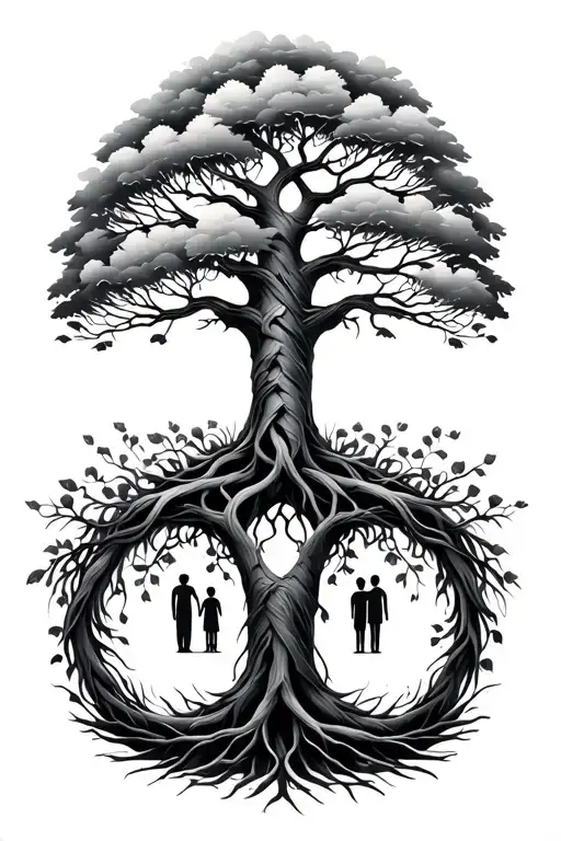 Family Tree Intertwined Symbolizing