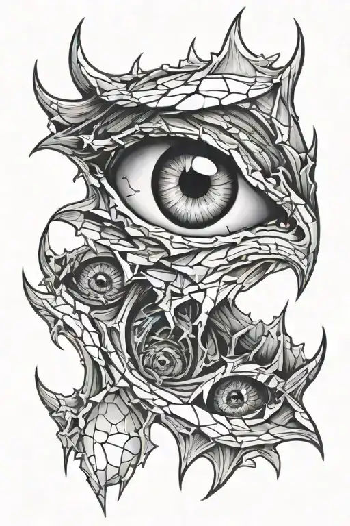 Demon Eyes Broken Glass Horror