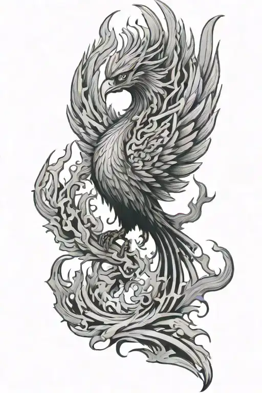 Phoenix Rising From Flames