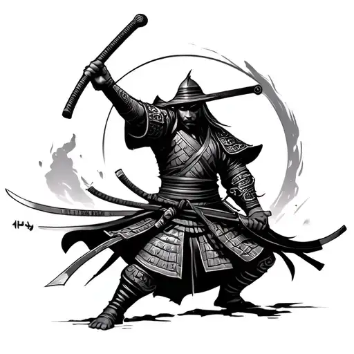 Samurai Warrior Wielding