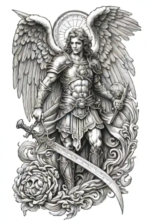Archangel Michael Under A Biblical Angel Eye