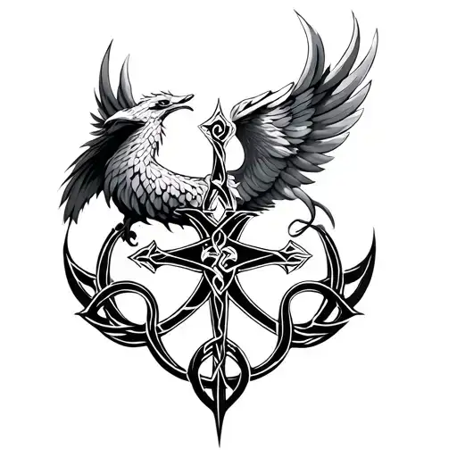 Phoenix And Celtic Cross