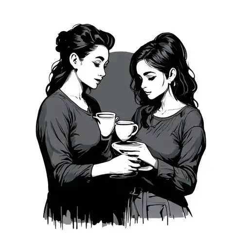 Two People Having Coffee