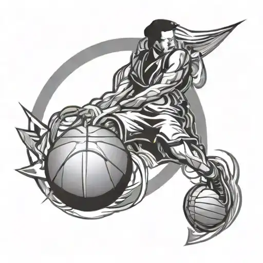 Basketball Abstract Design Incorporating