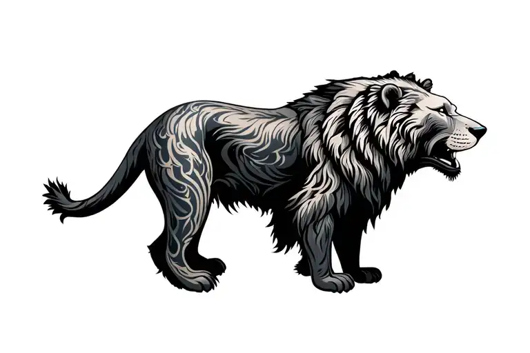 Tat Frame Lion And Bear