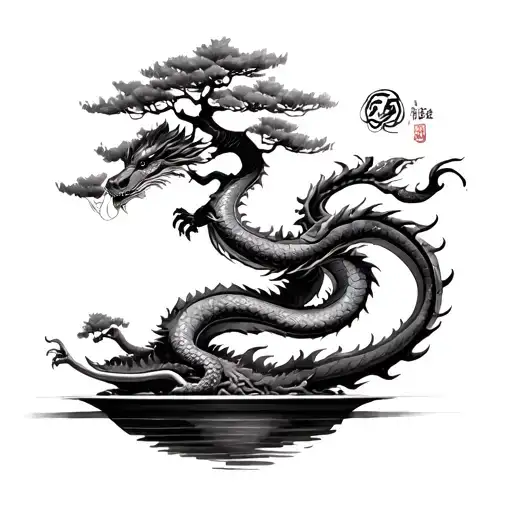 Bonsai Tree And Dragon