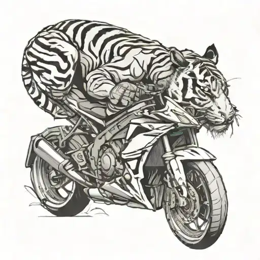 A Tiger Sitting On A Yamaha R1