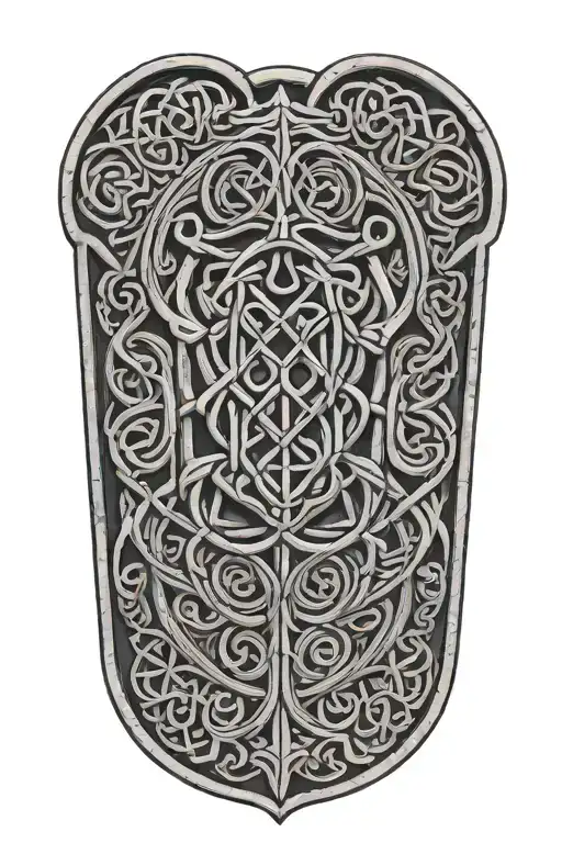 Create A Modern Interpretation Of A Viking Rune Stone Featuring Complex Knotwork Details