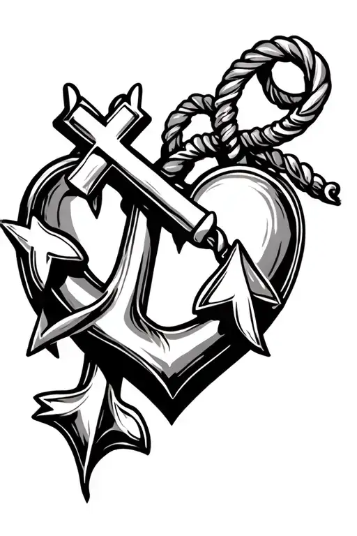 Heart Anchor And Cross