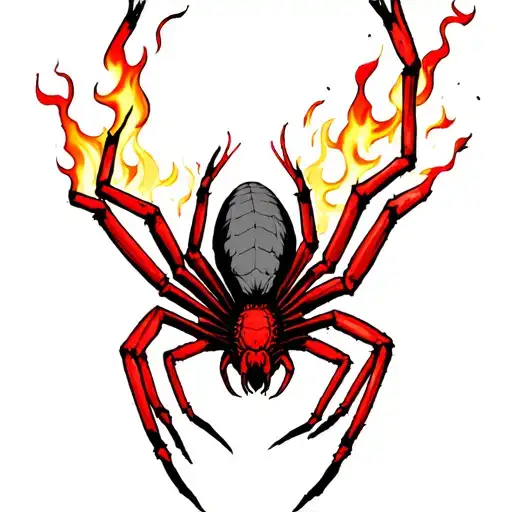 Spider Red Legs With Arthus In Flames