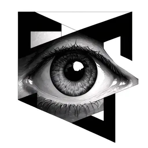 Geometric Background Looking Through Lens