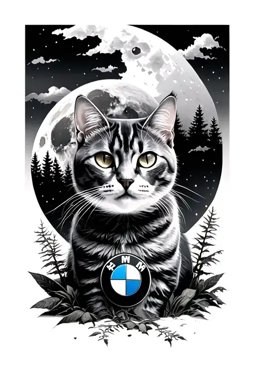 Bmw Moon Cat Bmw Forest In The Background
