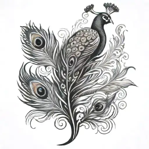 Peacock Feather And Phoenix