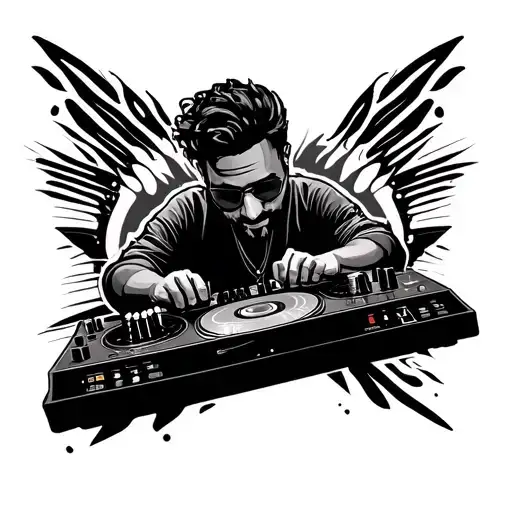 Dj Controll Panel Style Tatto In Which Merge Dj Chetan Name Perfectly That It Creats The Best Tatto