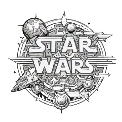 Star Wars Language Lettering Spelling God Is Always Around And Add Some Star Wars Stuff Around It