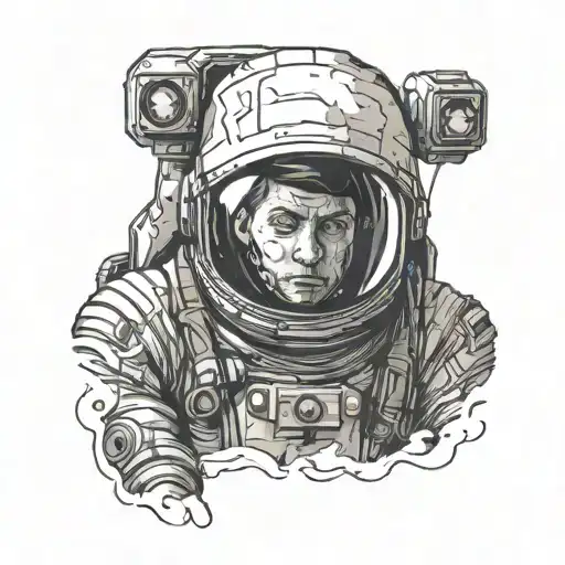 Male Had With Forehead Against Wall Sad Astronaut Lost