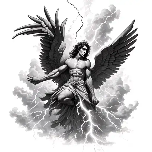 Lightning Strike Fall Of Icarus Falling From The Sky