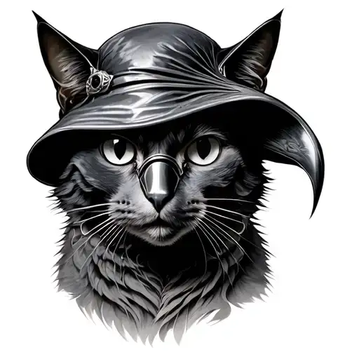 Cat Wearing A Raven Plague Doctor Mask