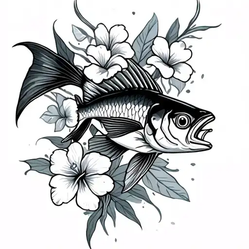 Thunder With Hawaiian Flowers And The Cancer Fish Swimming