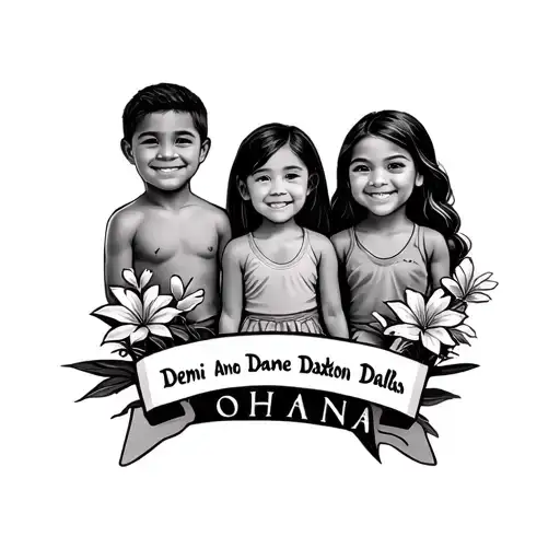 Outdoor Scene With Ohana And My Kids Names Demi Dane Daxton Dallas