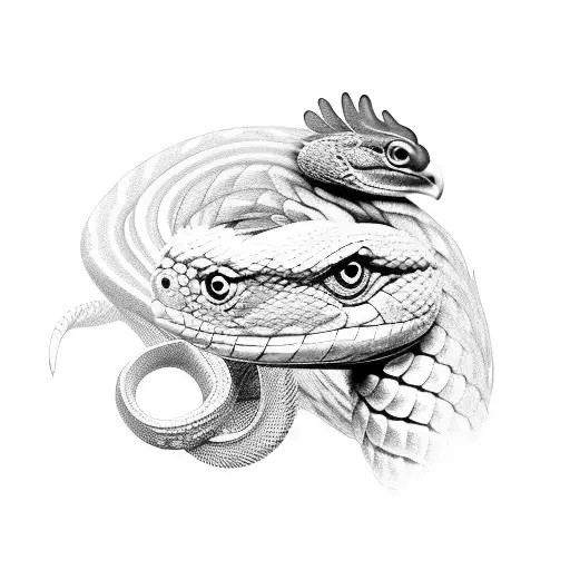 Snake Fighting Rooster