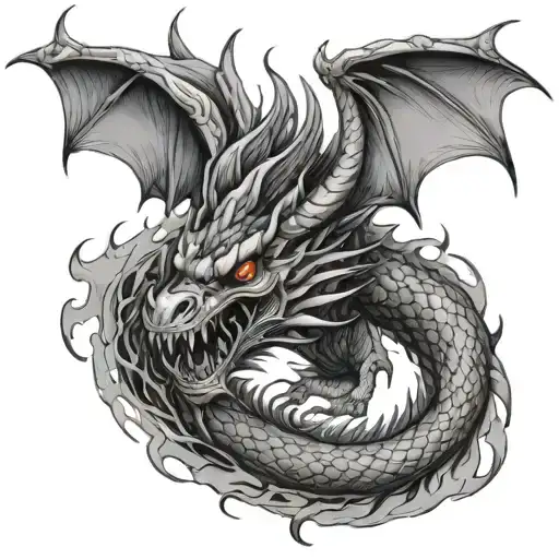 Angry Dragon Breathing Fire