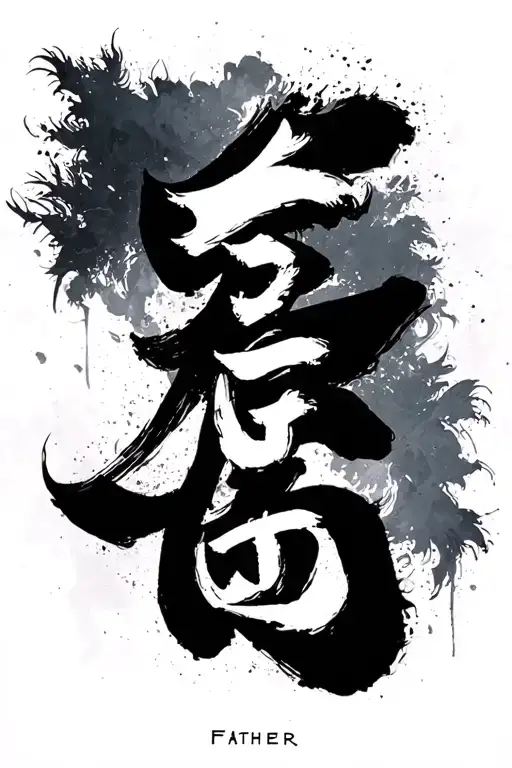 Father Kanji Made By Brush