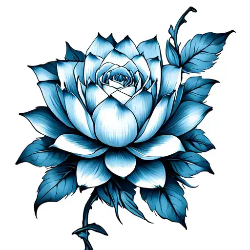 Egyptian Blue Lotus And Rose