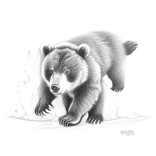 Bear Cub And Dragonfly