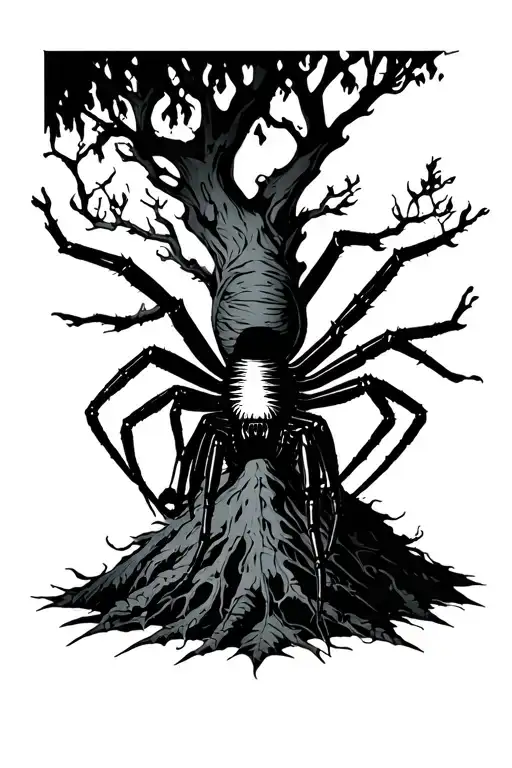 Poison Tree And Black Widow Spider
