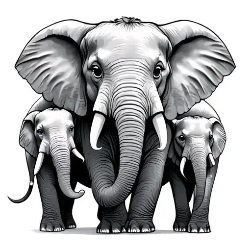 Elephant Cartoon Family