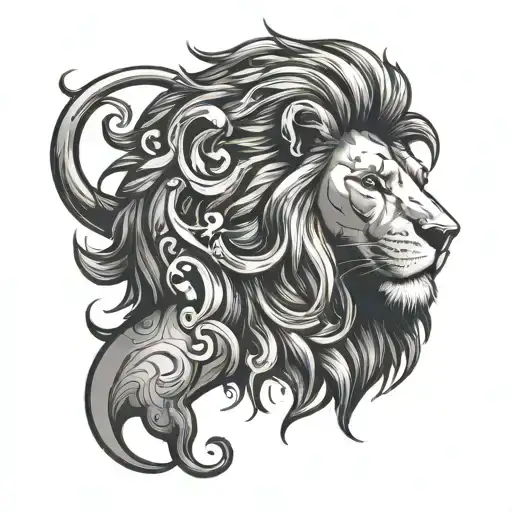 Lion With Lion Horoscope Symbol