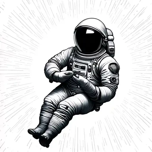 Astronaut Touching Fingers With God Atlas Holding