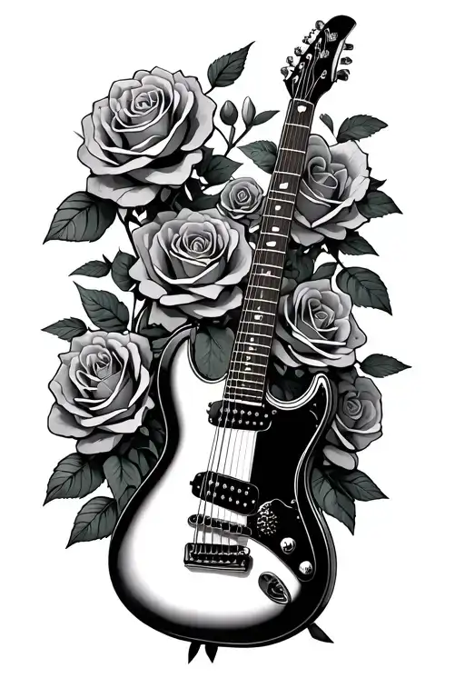 Guitar Rammstein Roses Growing