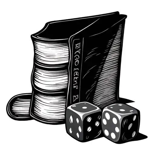 Book With A Path And Poker Dice
