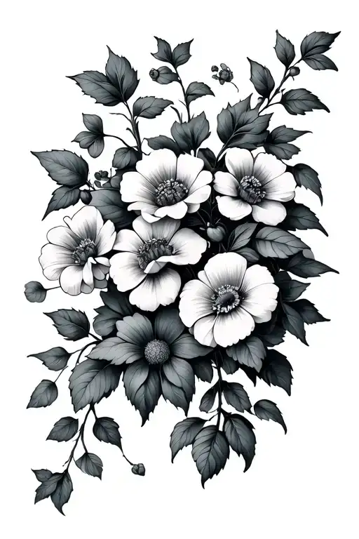 A Vine With Lots Of Different Flowers Growing