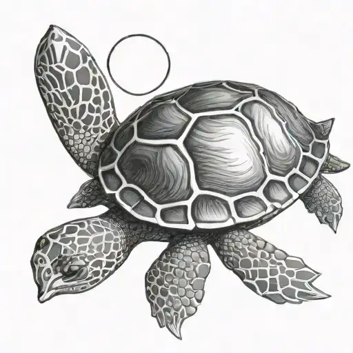 Turtle With Sun And Moon In Shell Merging