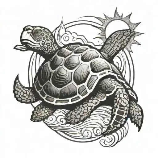 Sun And Moon With Turtle